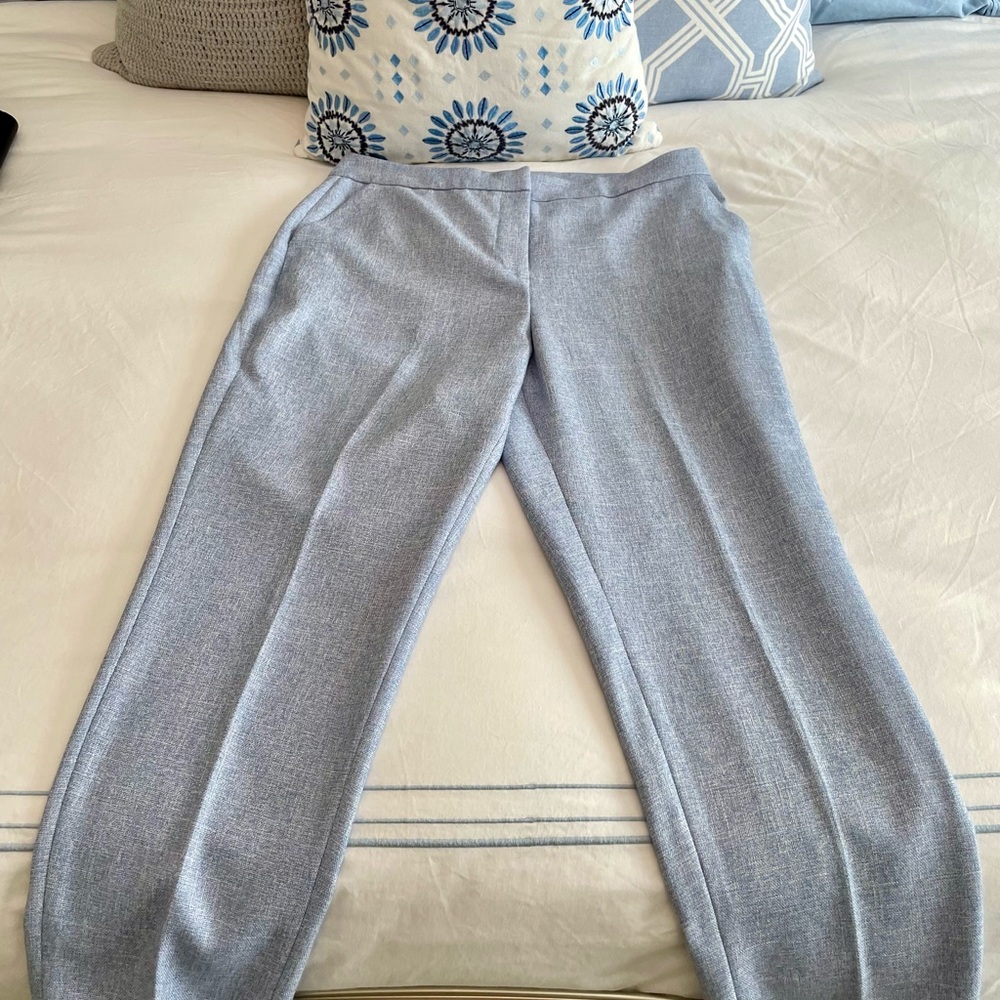 Tahari Light Blue Textured Pants